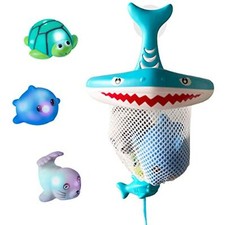 INvench Shark Hoop  3 Pcs Light Up Animal Bath Toy - Auto Flashing Floating