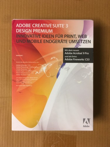 ADOBE Design Premium CS3 Windows niemiecki Photoshop Extended Indesign Illustrator - Zdjęcie 1 z 1