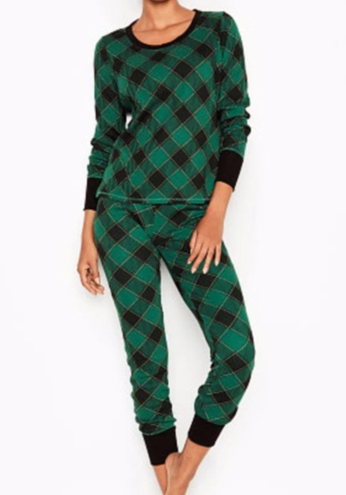 Plaid thermal pajamas sale