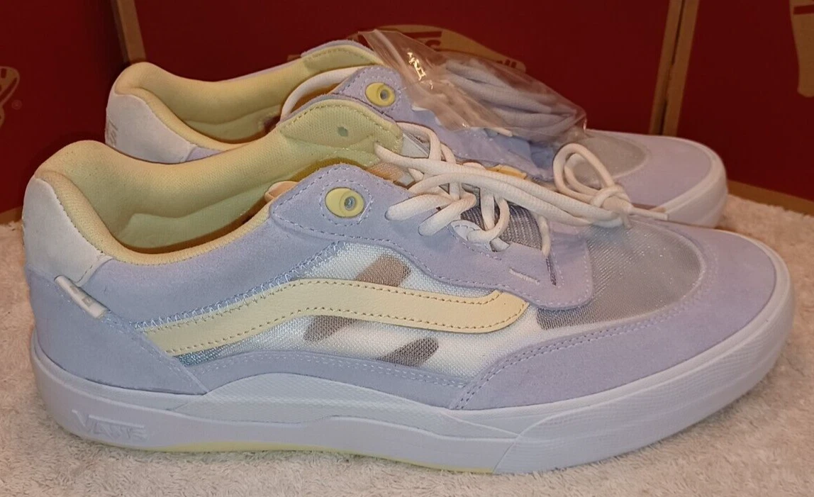 Vans Men's 13 Wayvee Pastel Yellow/Dusty Blue White Suede Mesh VN0A5JIADSB