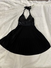 Black Sequin Halter Dress medium