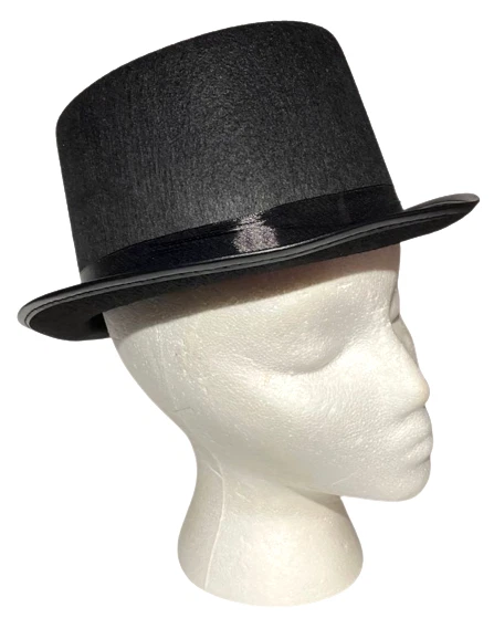 SOMBRERO DE COPA NEGRO CORTO CAMPANA Gorra de fieltro Steampunk Mago Mago Disfraz para adulto Foto 4 de 4