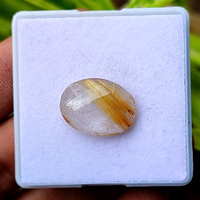 Natural 8.60 Ct Certified Rutile Quartz From Brazil Loose Gemstone For Healing