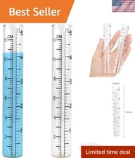Double Pack 5-Inch Glass Rain Gauge for Yard & Garden - Accurate Measurements