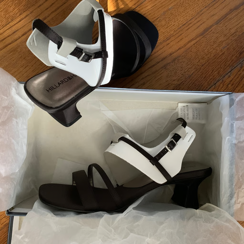 Hillard & Hanson Black Satin 2” High Heel Sandals - Picture 10 of 12