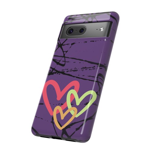 Hearts on Purple & Black Tough Handyhülle für iPhone, Samsung Galaxy, Goog Pixel - Bild 155 von 285