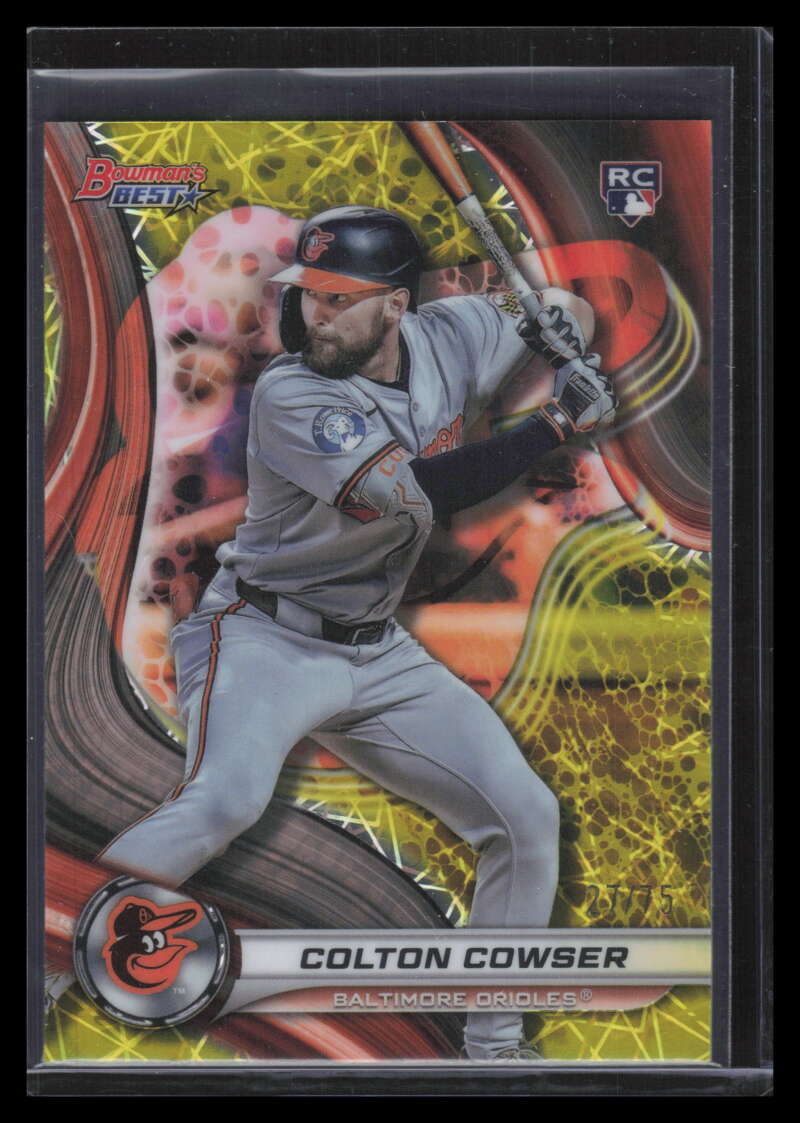 2024 Bowman's Best Yellow Lazer Refractor 10 Colton Cowser Rookie 27/75