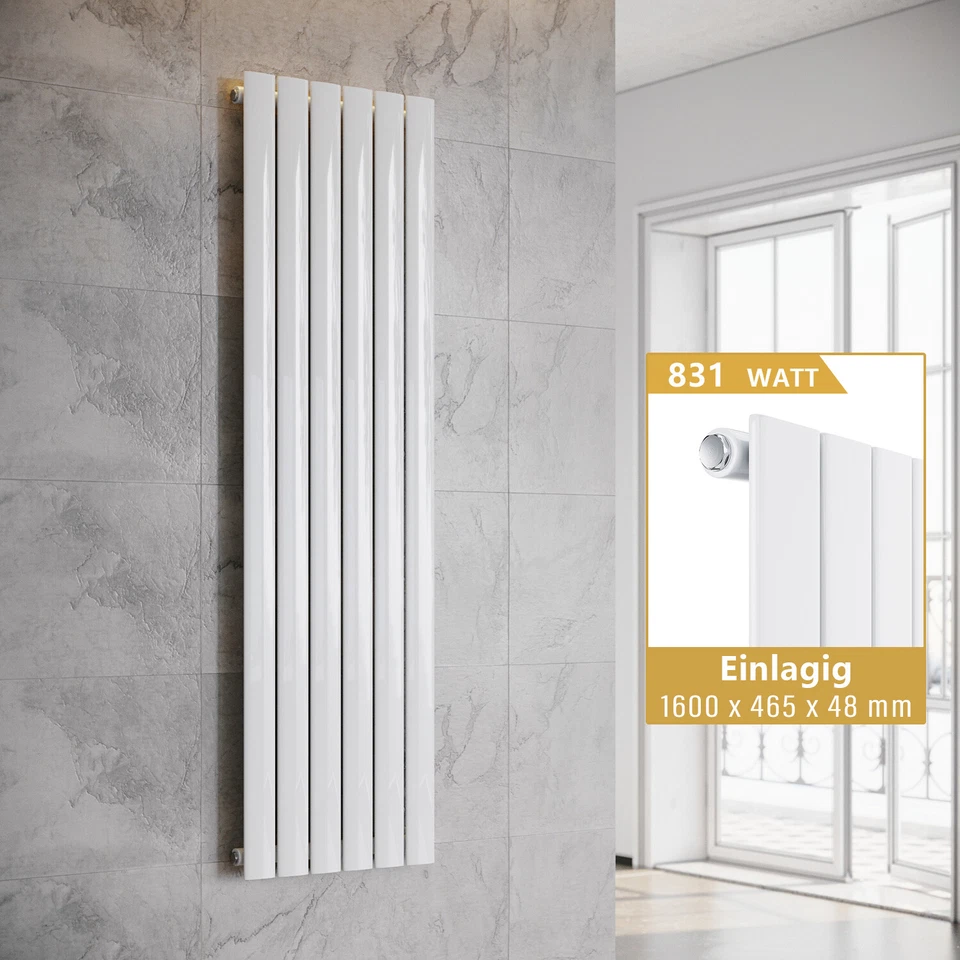 Design Paneel Heizkörper Flachheizkörper Wandheizung Vertikal/Horizontal Weiß