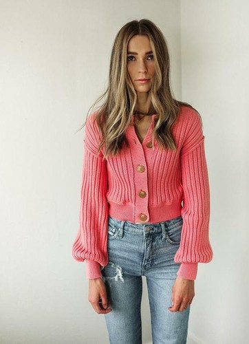 Cardi Pink Cardigan Sweater 