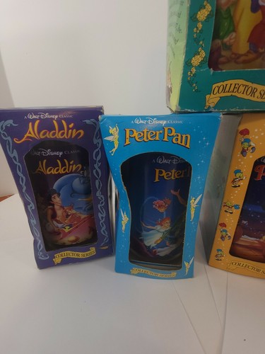 Disney Burger King 1994 Glasses Set of 5 Snow White Pinocchio Jungle Book Aladin - Picture 3 of 12