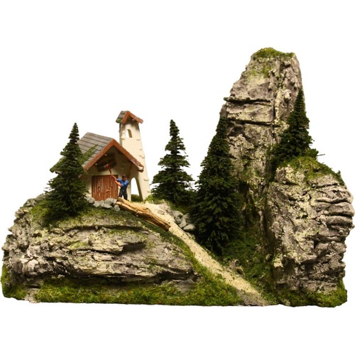 Diorama H0#1:87 Berg Fels/Granit Struktur#patiniert" Gebirge Landschaft#begrünt - Bild 2 von 10