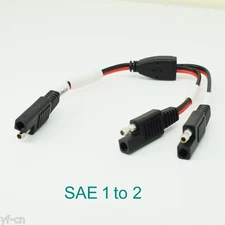 50pcs 18AWG SAE Splitter 1 to 2 SAE Male to Female DC Power Automotive Cable