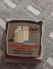 Vintage Coop Zenith Cooperative Grain Co Kansas Magnetic Metal Clip Paper Clip