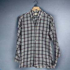 Fox Collection JCPenney Vintage 70s 80s Long Sleeve Plaid Button Up Shirt Size S