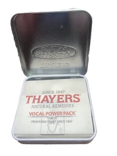 THAYERS Slippery Elm  TANGERINE lozenges EMPTY TIN original insert paper