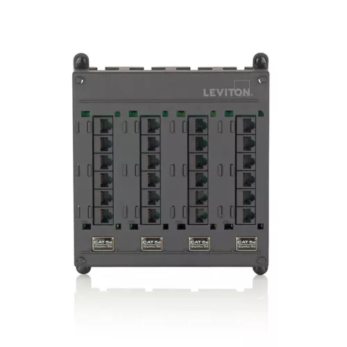 Leviton Twist and Mount Patch Panel with 24 Cat 5e Ports - Black 476TM-524