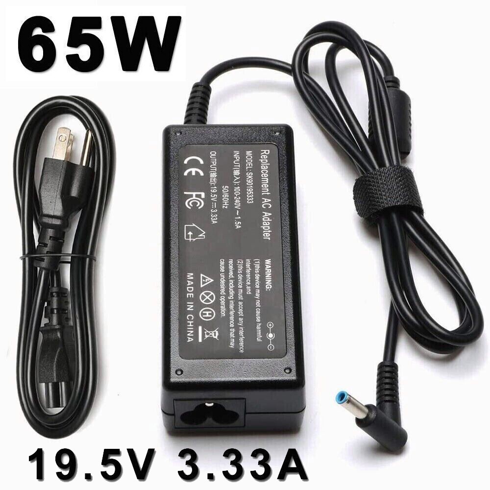 65W AC Adapter with Blue Tip Power Cord For HP Laptop Charge