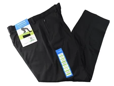 Haggar Mens Tech Pants New 34 x 29 Black Slim Fit Active Series Quick Dry