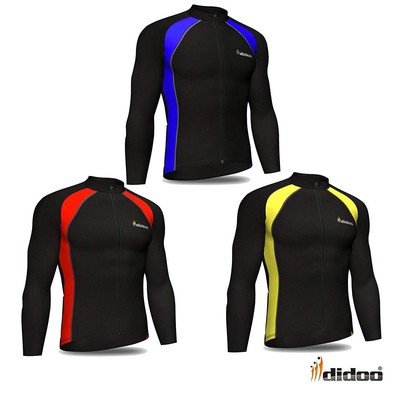 Didoo Mens Long Sleeve Cycling Jersey Thermal Jacket Full Zip Fleece Winter Top Didoo Mens Long Sleeve Cycling Jersey Thermal Jacket Full Zip Fleece Winter Top