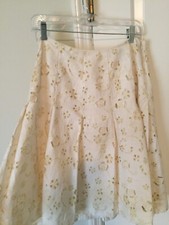 acetate/ Linen Skirt floral cutouts 8
