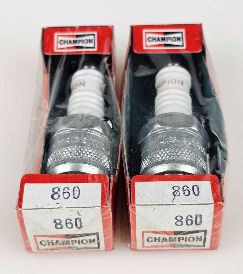 Lot/Set of 2 Champion 860 Spark Plugs Vintage NOS New Made In USA