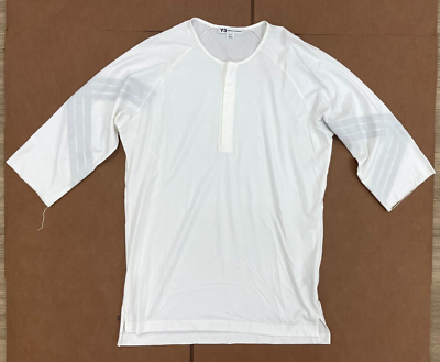 ADIDAS Y3 Y-3 HENLEY RAGLAN STP TEE T SHIRT TOP WHITE SZ XL CY6878