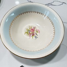 Homer Laughlin Eggshell Georgian Blue 8.5” Salad Serving Plate. Made in USA