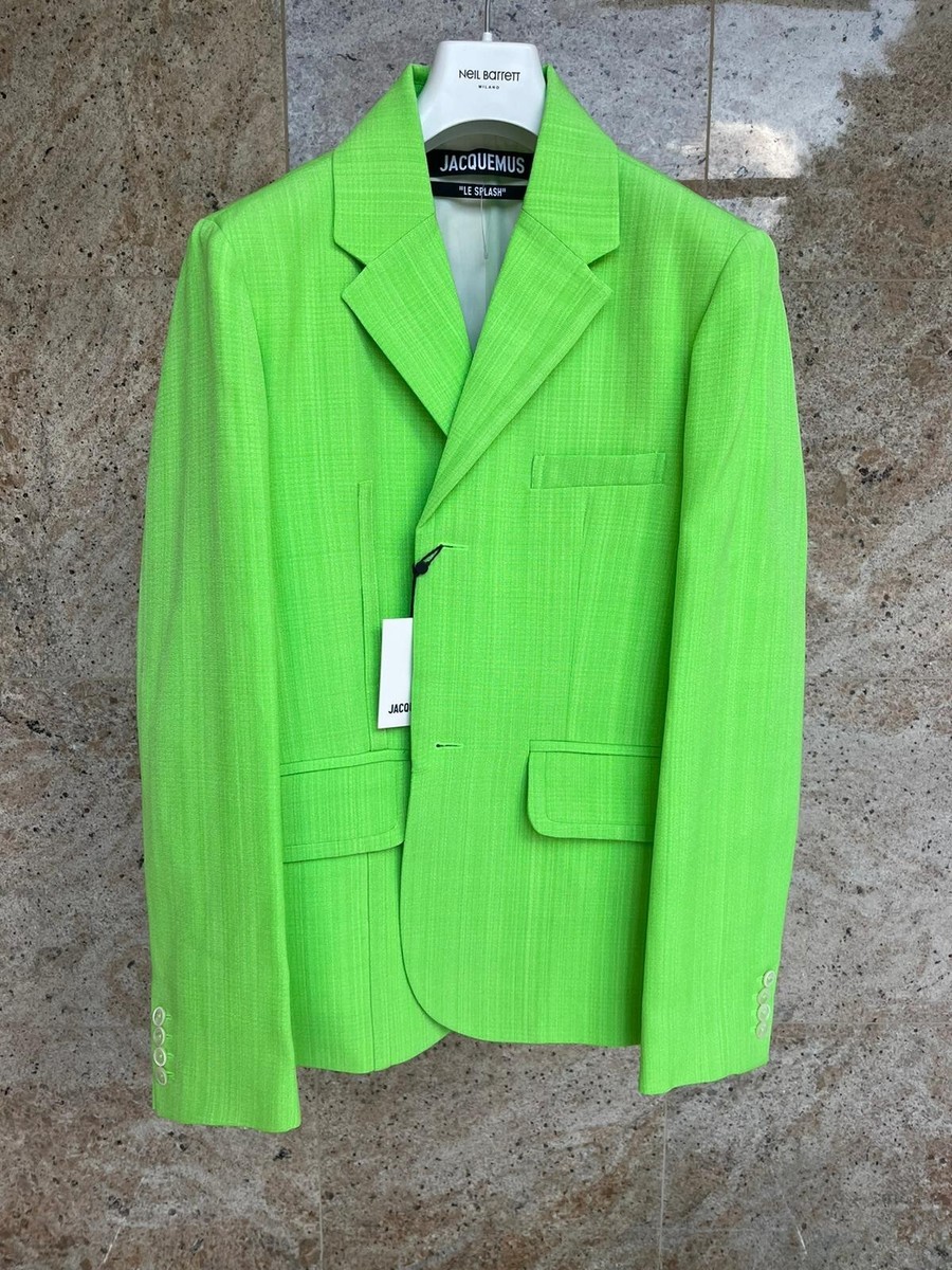 Jacquemus La Veste Bacio in Fluo Green BNWT 46 IT