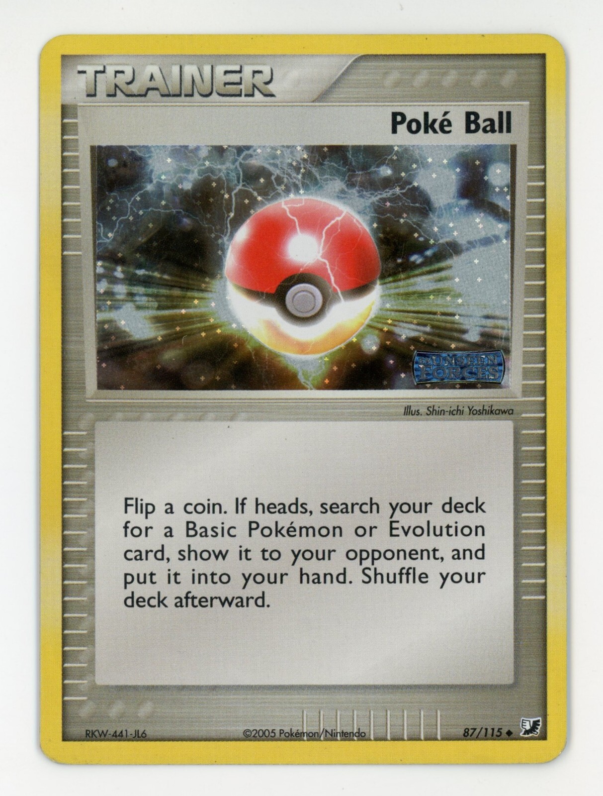Poke Ball Reverse Holo - Pokemon 2005 Unseen Forces #87 NM