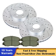 Front Drilled Slotted Brake Rotors and Pads for Honda Accord TSX Acura Brakes