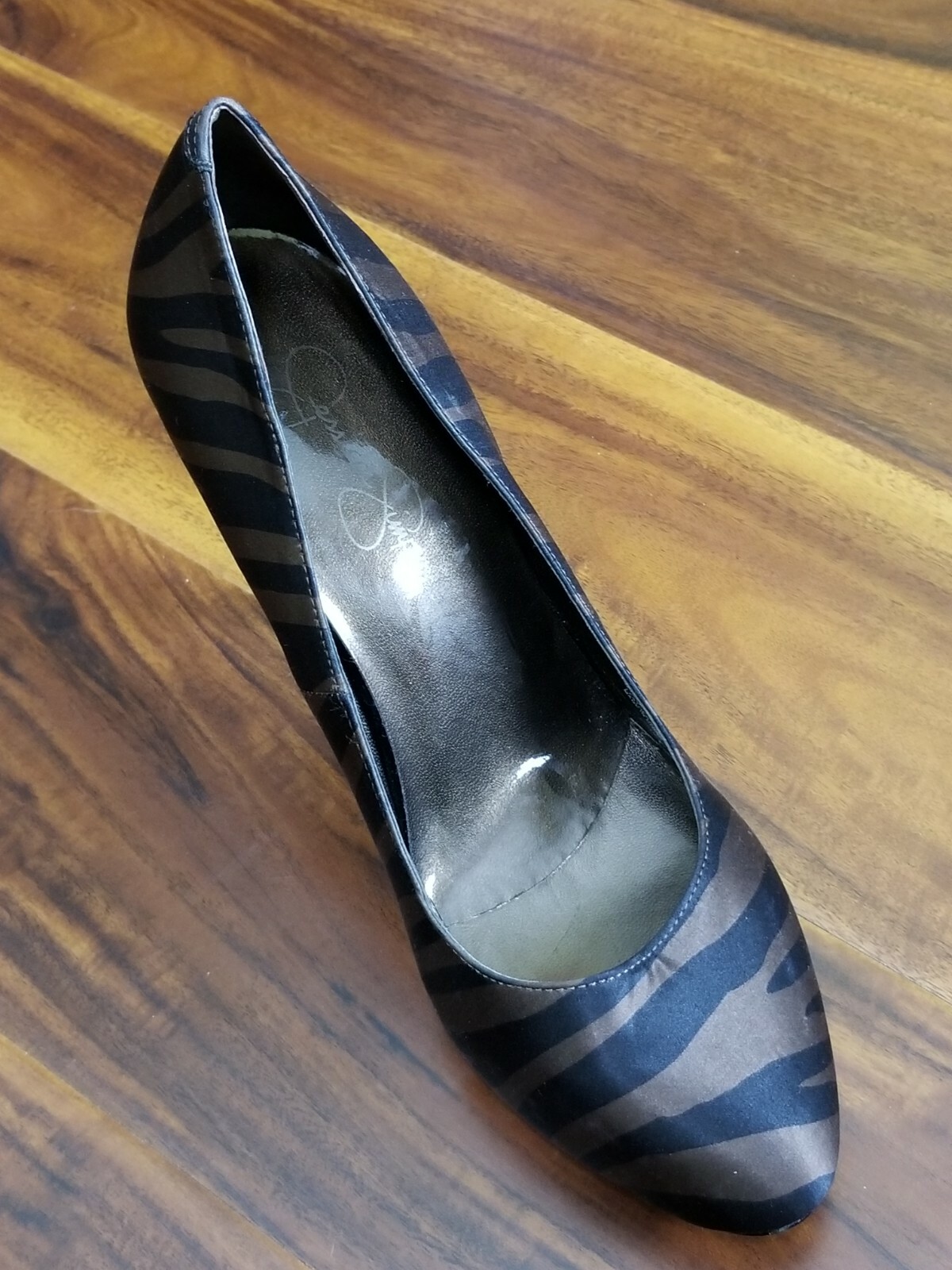 Jessica Simpson Brenda Womens Black & Brown Animal Print Pumps Sz 7.5