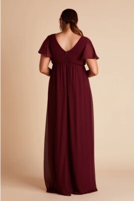Birdy Grey HANNAH EMPIRE DRESS CHIFFON CABERNET CURVE 3X NEW NWT BRIDESMAID  SLIT | eBay