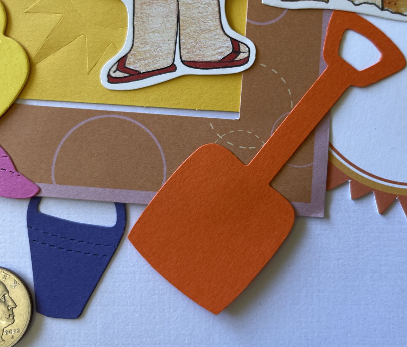 BEACH GIRL Die-Cut Set(13pc) Frame•Ocean•Inter-tube •Sandcastle•Rhinestones•Sun•