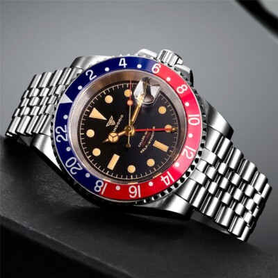 New 20ATM Tandorio 40mm Diver Sapphire Glass NH34A GMT Automatic Men's GMT Watch