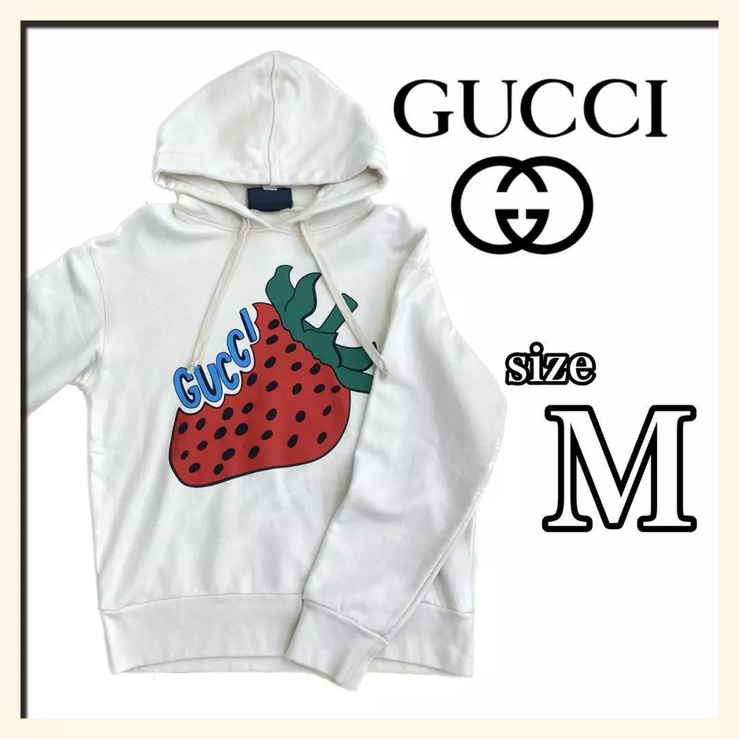 lommetørklæde Erklæring tøve GUCCI Strawberry Hoodie White M Size for Women Cotton Used Women&#039;s  Fashion | eBay