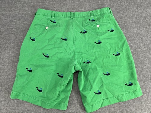 Polo Ralph Lauren Shorts Mens 36x9 All Over Whale Embroidered Classic Green - Picture 6 of 9