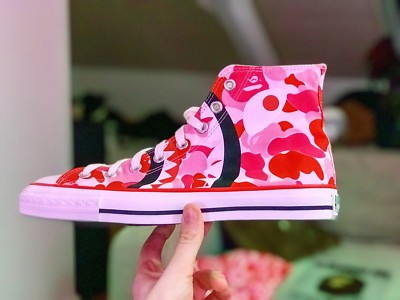 A Bathing Ape Bape Ape Sta Hi ABC Pink Sneaker