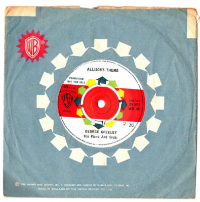 GEORGE GREELEY - ALLISON'S THEME / LUCY'S THEME. UK ORIG 7'' PROMO. N/MINT