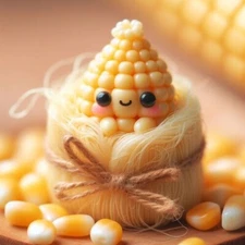 Baby Corn - Kawaii series - High Res 3D Rendering (Digital Image)
