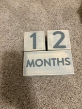 Pearhead Wooden Milestone Age Blocks 3 Blocks Weeks Months Years Grade