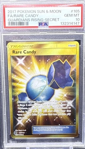 Pokémon Gem Mint Rare Candy 165/145 Guardians Rising Gold Secret Rare PSA 10 KR3