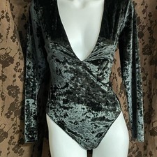 Victoria  s Secret Velvet Deep V-Neck Bodysuit