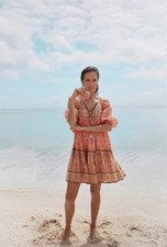 🦋Spell And The Gypsy L Seashell Mermaid Boho Dress Lined EXC