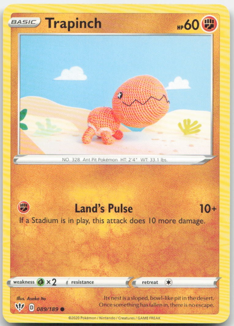 Trapinch 089/189 Common Darkness Ablaze Pokemon Near Mint