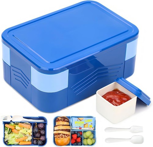 Brotdose Kinder mit Fächern Bento Box Auslaufsicher Lunchbox für Mädchen Jungen - Bild 2 von 26