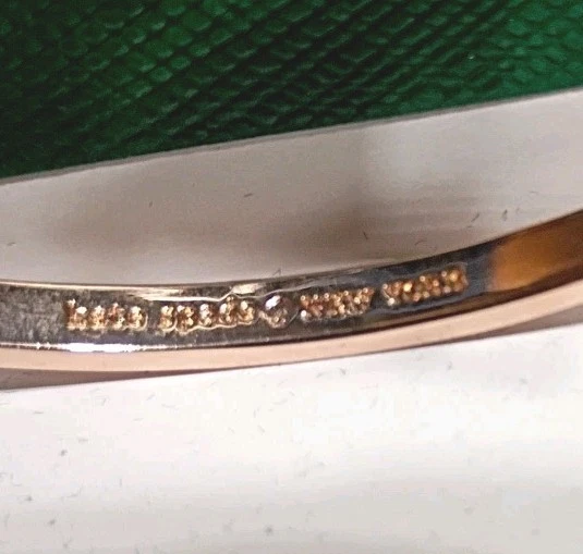 Kate Spade Love Notes Rose Gold Tone Pave Crystal Bow Hinged Bangle Bracelet - Image 2 of 4