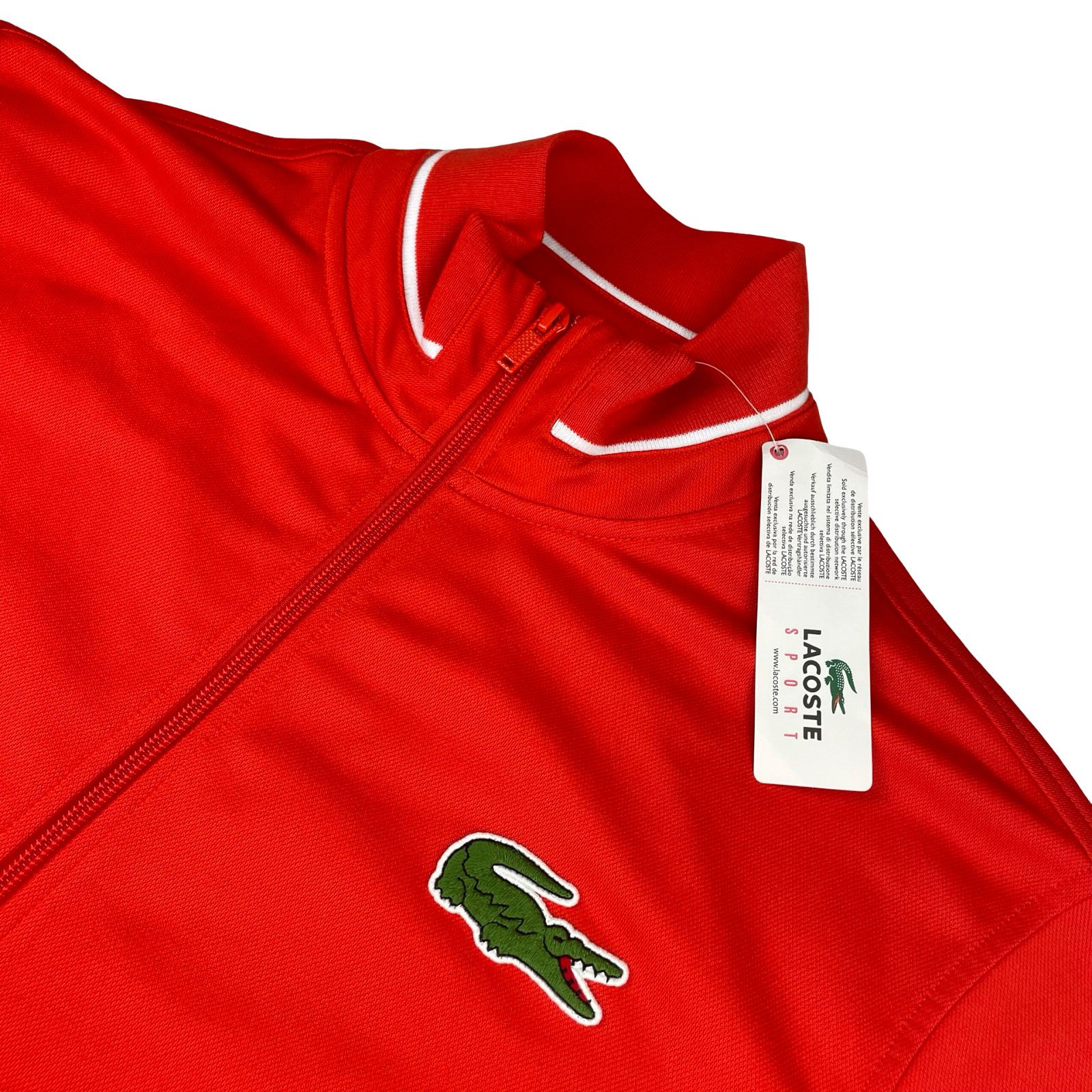 NEW Lacoste Sport Men's Miami Open Full Zip Tennis Track Jacket Orange • Size 5