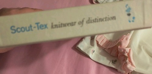 Vintage Baby Girl Outfit Scout Tex Knits Pink Shirt Rubber Pants Embroidery Wbox - Picture 11 of 16