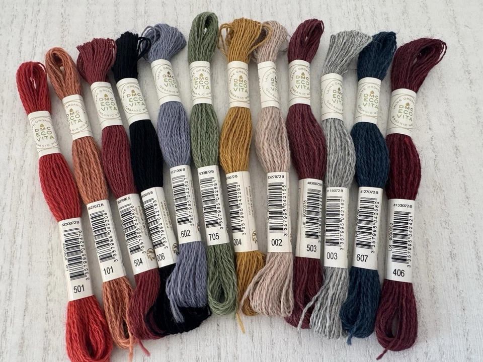 DMC Eco Vita 100% Organic Wool Crewel Thread~Lot of 12 Skeins~Assorted Colors - Image 2 of 4