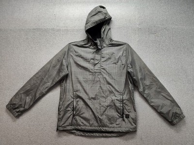 American Eagle Outfitters Men Windbreaker M Black Hooded Streetwear 100% Acrylic